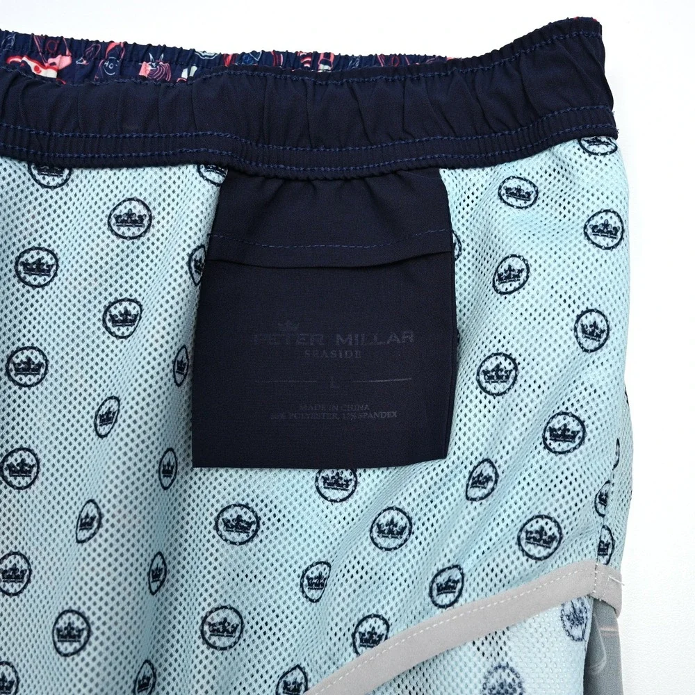 Peter Millar Seaside Swim Shorts‎ Mens L Recipes for Disaster Bloody Mary Shark - Picture 10 of 11